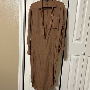 Brown Long Sleeve Women's Dress